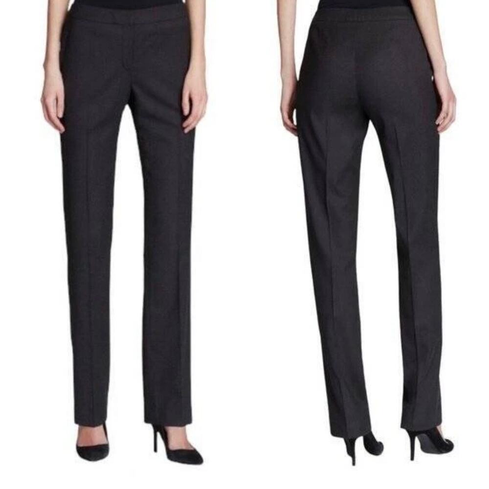 LAFAYETTE 148 | Charcoal Virgin Wool Pants Slacks Trousers Heringbone | Size 10